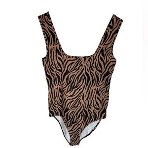 D8- zebra print bodysuit Sofia by Sofia Vergara medium med m